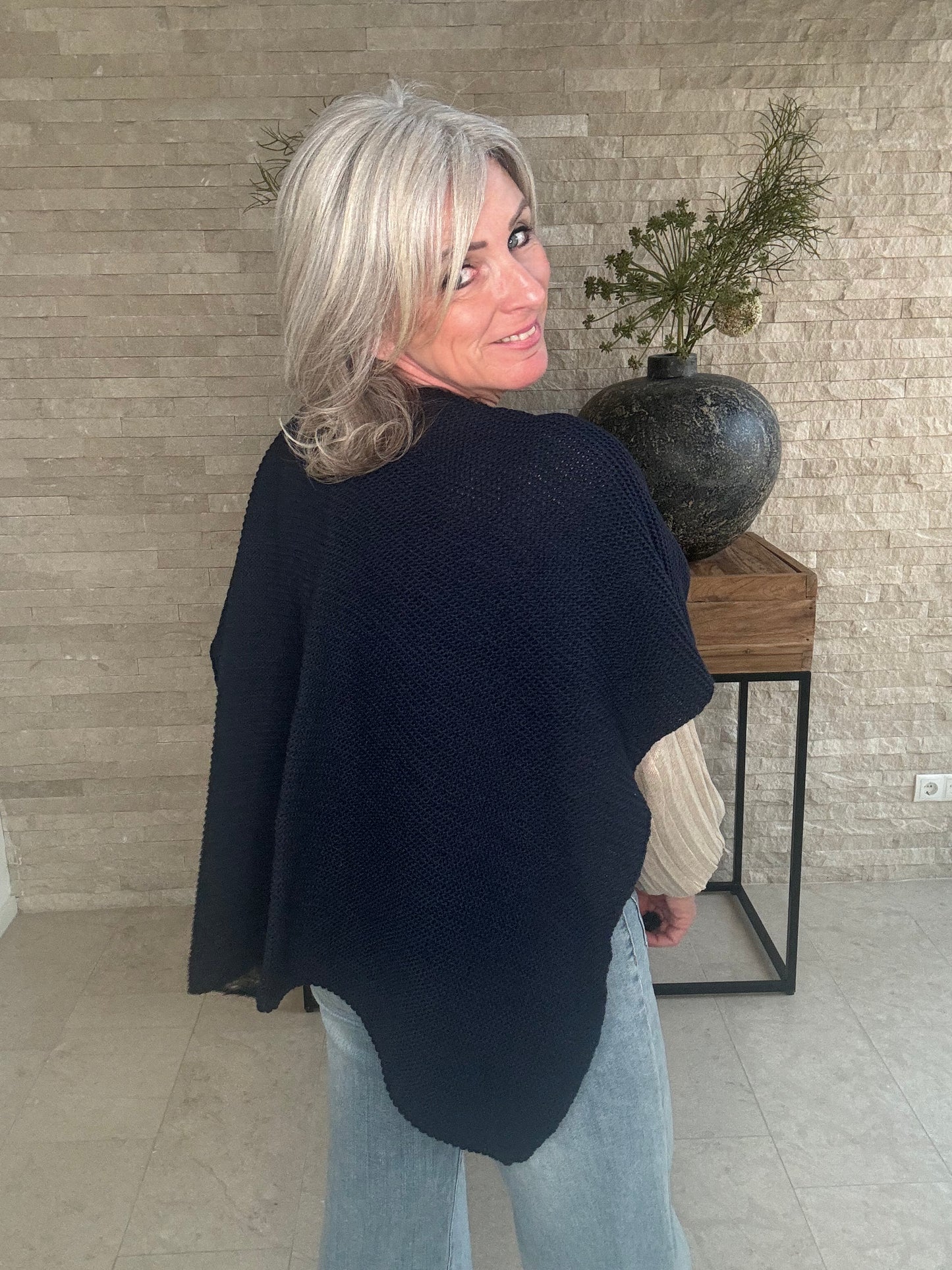 Poncho gina marine onesize