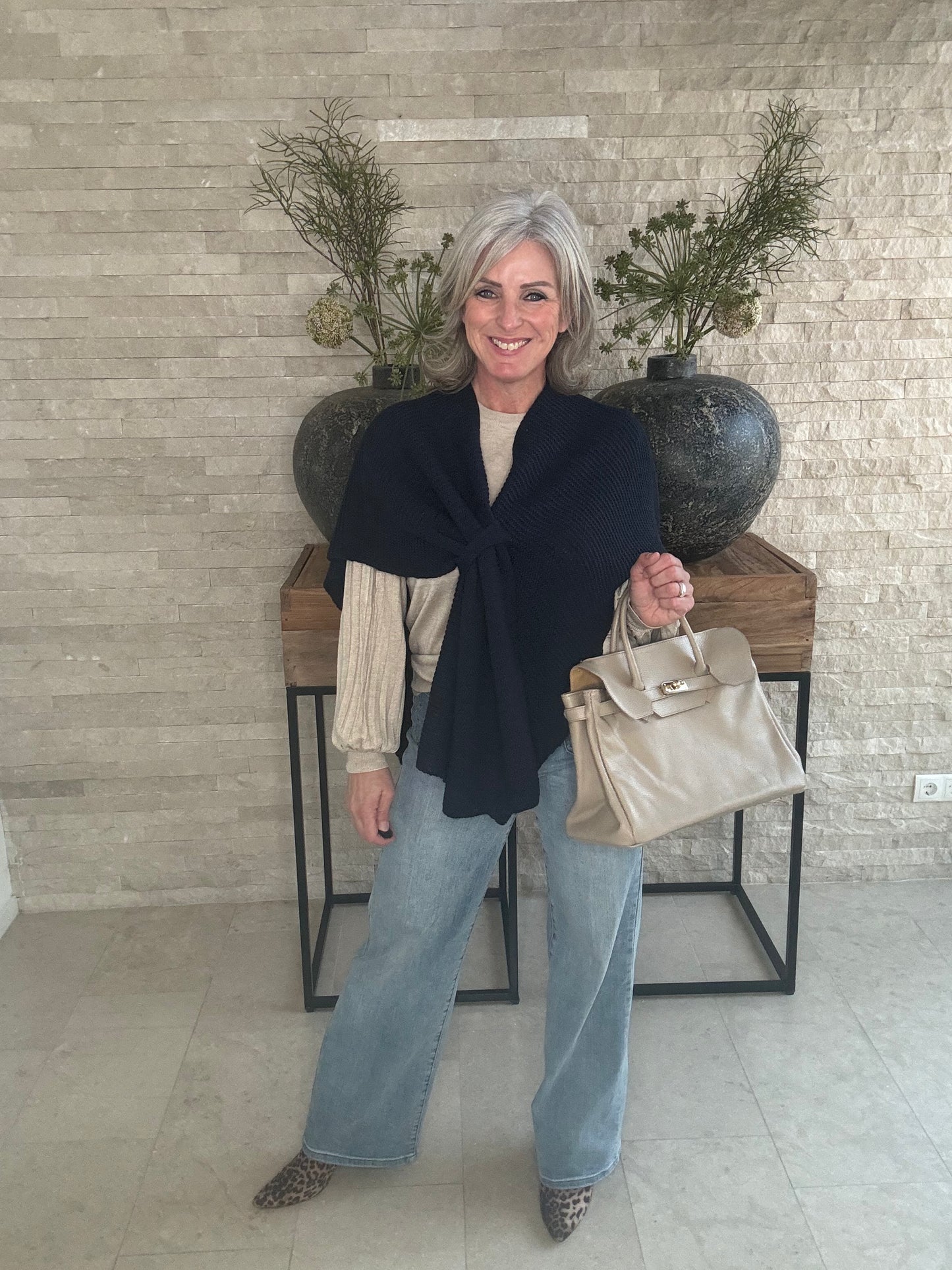 Poncho gina marine onesize
