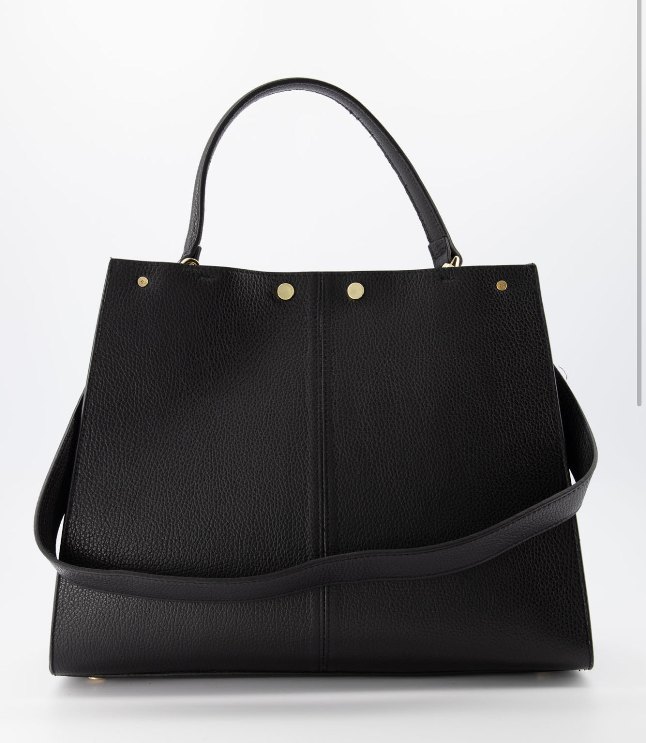 Noëlle classic grain handtas zwart goudkleurig